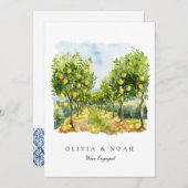 レモ地中海のン婚約告知カード 案内状 (正面/裏面)