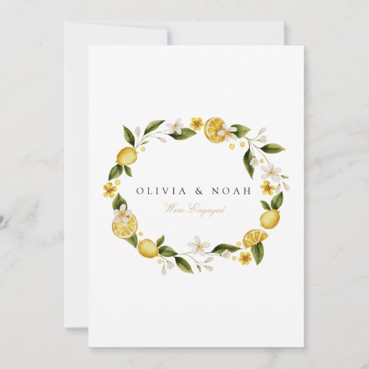 レモ地中海のン婚約告知カード 案内状 (正面)