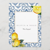 レモ地中海のン婚約告知カード 案内状 (正面/裏面)
