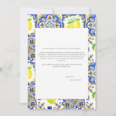 レモ地中海のン婚約告知カード 案内状 (裏面)