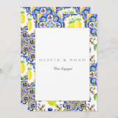 レモ地中海のン婚約告知カード 案内状 (正面/裏面)