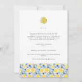 レモ地中海のン日付のカー結婚ドを保存 案内状 (裏面)