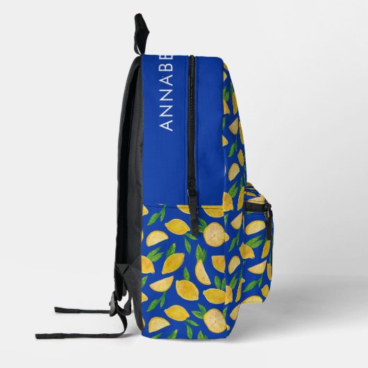 レモ地中海のン模様 プリントバックパック (左)