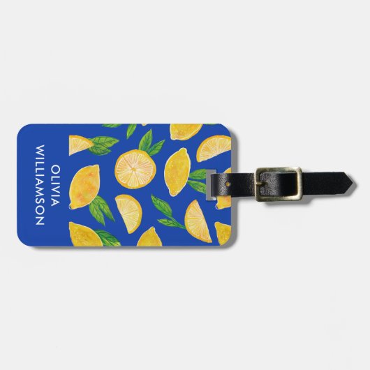 レモ地中海のン模様 ラゲッジタグ (正面横)
