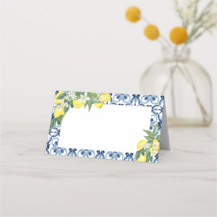 レモ地中海のン空白の食品ラベル プレイスカード