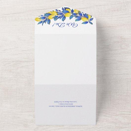 レモ地中海のン結婚ズ – オールインワン招待状 (外側)