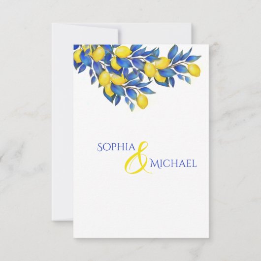 レモ地中海のン結婚テーマ 招待状 (裏面)