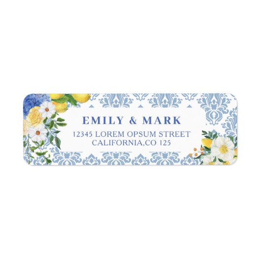 レモ地中海のン結婚差出人住所 ラベル (正面)