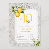 レモ地中海のン40thエイジ誕生日 招待状 (正面/裏面)