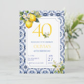 レモ地中海のン40thエイジ誕生日 招待状 (スタンド正面)