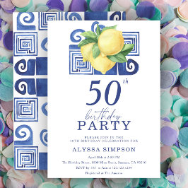 レモ地中海のン50位誕生日招待状 招待状