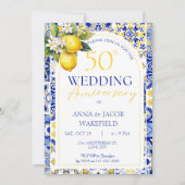 レモ地中海のン50結婚周年 招待状 (正面)