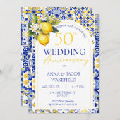 レモ地中海のン50結婚周年 招待状 (正面/裏面)