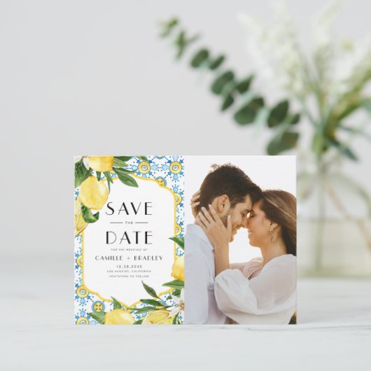 レモ地中海のンQRコードフォト日付の保存 案内ポストカード (スタンド正面)