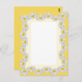 レモ空白のンイエローカード付きホワイトデイジー ポストカード (正面/裏面)