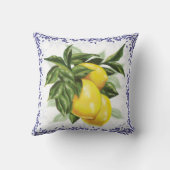 レモ素朴ンとブルーのトイル縁どアント クッション (裏面)