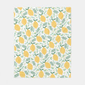 レモ素朴ンイエロー夏のトロピカル葉なパターン フリースブランケット (正面)