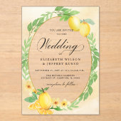 レモ素朴ンシトラスボホサマー結婚ズ アクリル招待状 (正面)