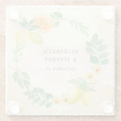 レモ素朴ンシトラスボホサマー結婚ズ ガラスコースター (裏面)