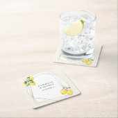 レモ素朴ンシトラスボホサマー結婚ズ スクエアペーパーコースター (インサイチュ)