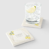 レモ素朴ンシトラスボホサマー結婚ズ ストーンコースター (横)