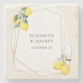 レモ素朴ンシトラスボホサマー結婚ズ ストーンコースター