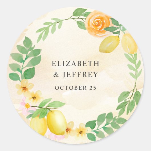 レモ素朴ンシトラスボホサマー結婚ズ ラウンドシール (正面)