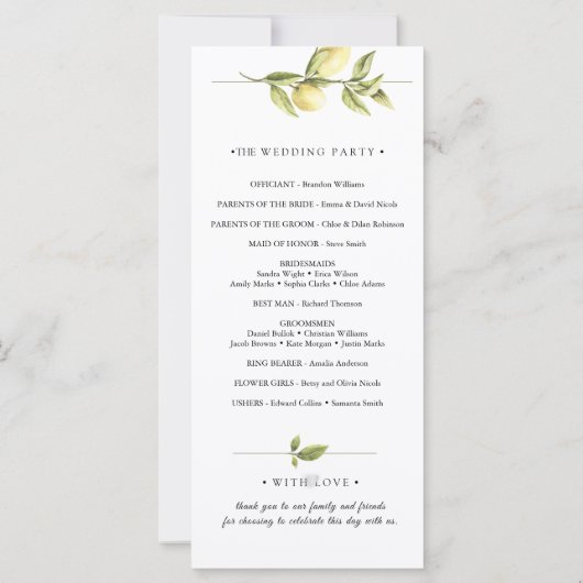 レモ素朴ンス結婚グリーンリー式計画 (裏面)