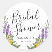 レモ素朴ンス&ラベンダーブライダルシャワーのお気に入り ラウンドシール (正面)