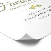 レモ素朴ンズグリーンリーホワイト結婚式の引き出物サイン ポスター (角)