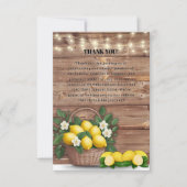 レモ素朴ンバスケッモダントかわいい赤ちゃんシャワー サンキューカード (正面)
