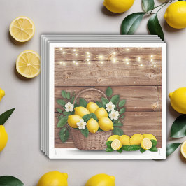 レモ素朴ンバスケッモダントかわいい赤ちゃんシャワー スタンダードカクテルナプキン