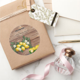 レモ素朴ンバスケッモダントかわいい赤ちゃんシャワー ラウンドシール