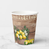 レモ素朴ンバスケッモダントかわいい赤ちゃんシャワー 紙コップ (裏面)