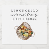 レモ素朴ンリパーソナライズされたモンチェロ リキュールボトルラベル (シングルラベル)