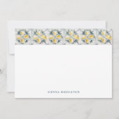 レモ素朴ン地中海のタイルパーソナライズされた ノートカード (正面)