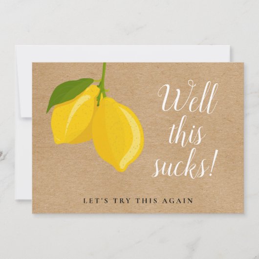 レモ素朴ン結婚ズの延期された日の変更 招待状 (正面)