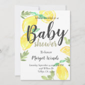 レモ素朴ン結婚フルーツのバビシャワー招待状 招待状 (正面)