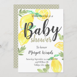 レモ素朴ン結婚フルーツのバビシャワー招待状 招待状