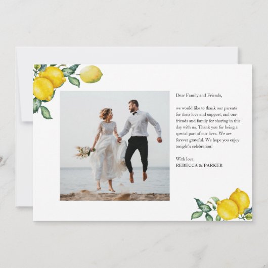 レモ結婚ンスの写真 サンキューカード (裏面)