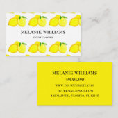 レモ絵を描ンイエローフルーツパターン水彩 名刺 (正面/裏面)