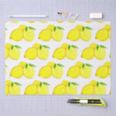 レモ絵を描ンイエローフルーツパターン水彩 薄葉紙 (クラフト)