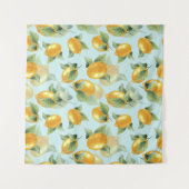 レモ葉ンズ：水彩シームレスプリント タペストリー (正面(横))