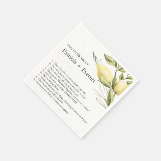 レモ離れンドとおもしろい結婚ファクト スタンダードカクテルナプキン (角)