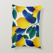 レモ鮮やかンとブルー離れの水彩模様 アクセントクッション (裏面(縦))
