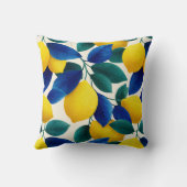 レモ鮮やかンとブルー離れの水彩模様 クッション (裏面)