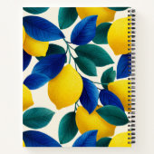 レモ鮮やかンとブルー離れの水彩模様 ノートブック (裏面)