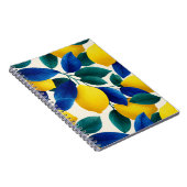 レモ鮮やかンとブルー離れの水彩模様 ノートブック (右側)