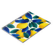 レモ鮮やかンとブルー離れの水彩模様 ノートブック (左側)