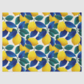 レモ鮮やかンとブルー離れの水彩模様 薄葉紙 (正面)